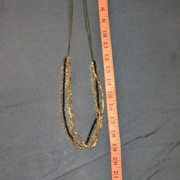 Last chance! No Brand 19 Inch Multi strand Black and Silver Beaded Necklace - Picture 2 of 7
